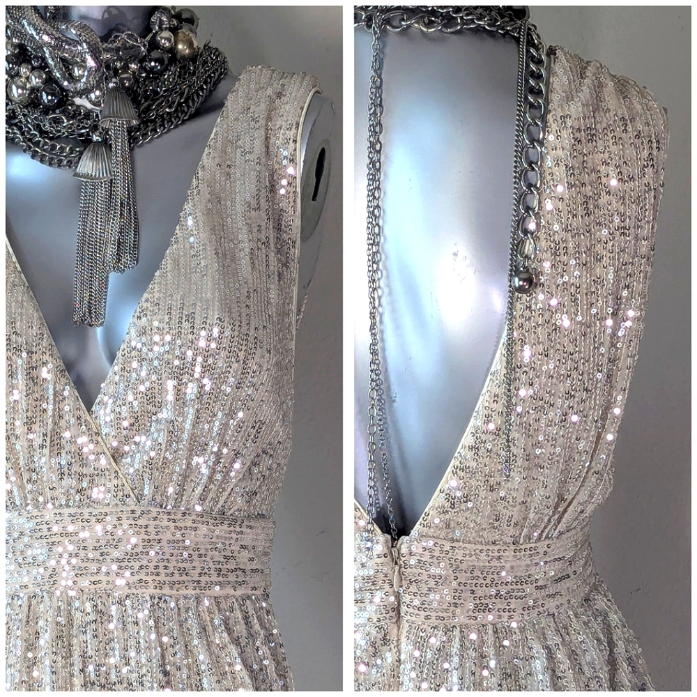 LULUS Sequin "Watch Me Shine" Cocktail Party Festival Bohemian XL Romper NWT - Picture 7 of 12